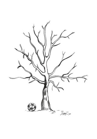 Fingerabdruck-Poster mit Holz und Fußball